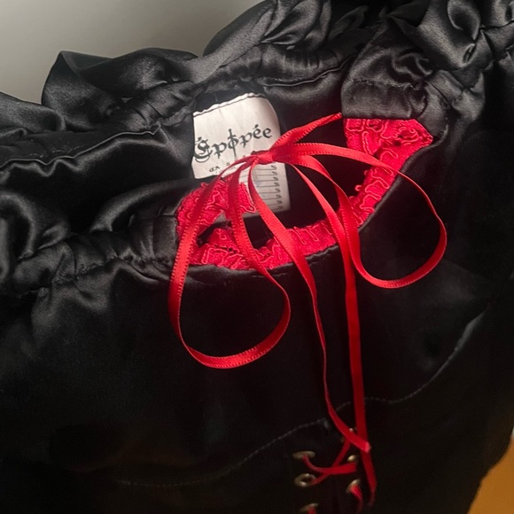 1990s goth corset tie top - Picture 2 of 4